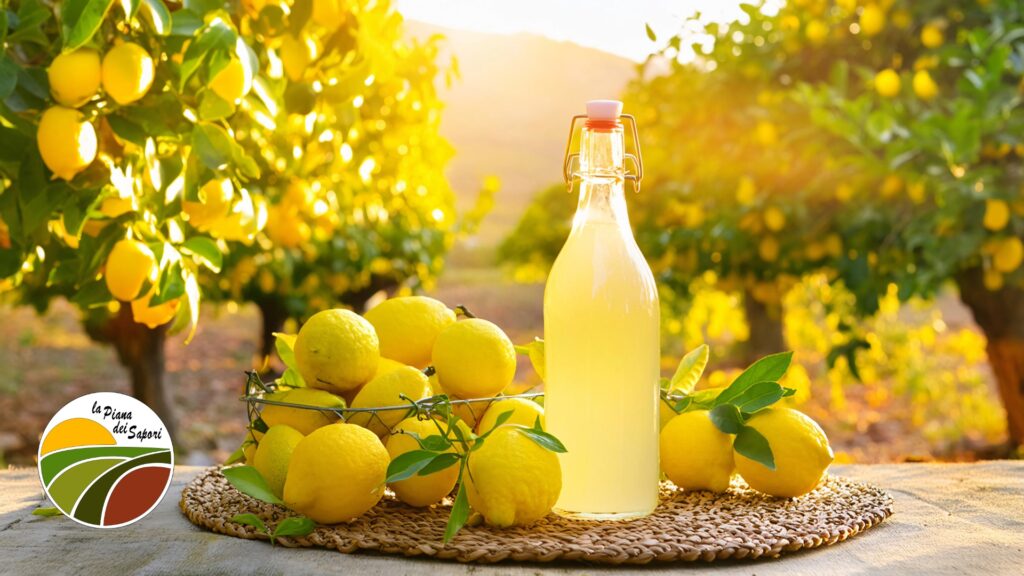 imbottigliamento della crema di limoncello con fatta con i limoni calabresi della piana di sibari